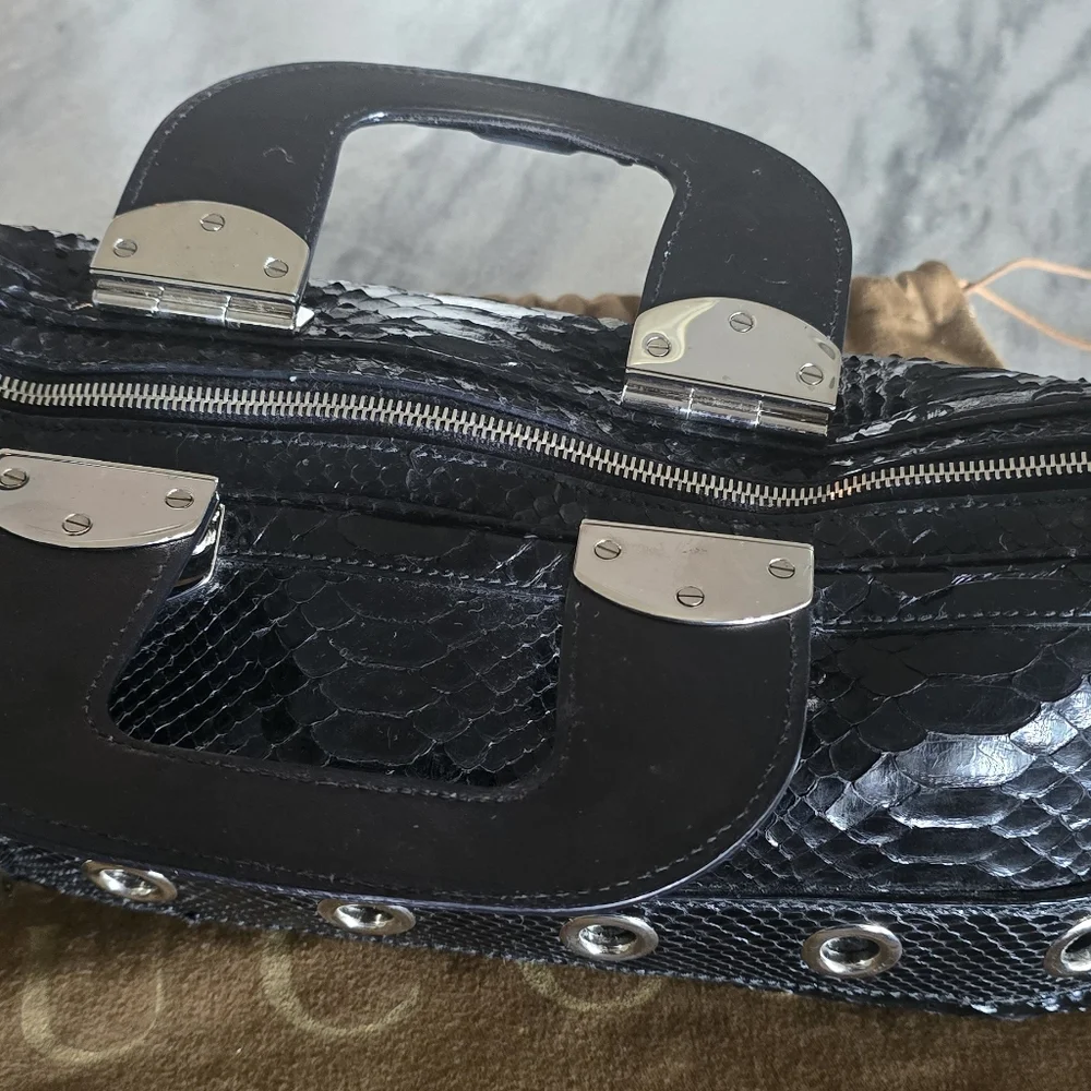 *AUTHENTIC* Gorgeous GUCCI Romy Boston Satchel - Python - Picture 8 of 15